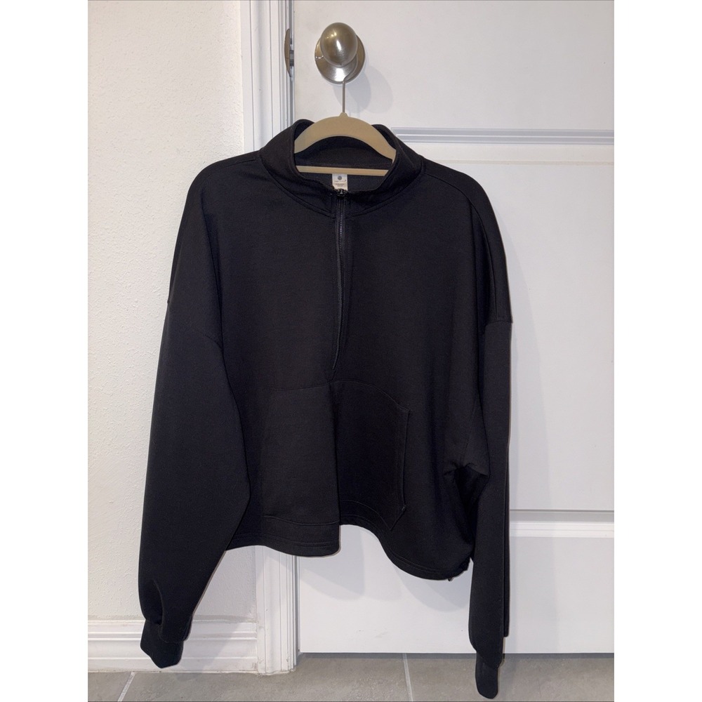 Yogalicious Scuba‎ Nadia Half Zip Women's Size Extra Large Black Crop